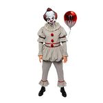 Mens Pennywise The Clown Adults Fancy Dress IT Costume Circus Halloween Horror (Chest: 46")