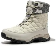 NORTIV 8 Women's Ankle Hiking Winter Boots Snow Non Slip Waterproof Insulated Lace Up Short Boot Off-White Size 11 SNSB223W