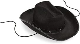 Zodaca Black Cowboy Hat for Men with Silver Star Studs (One Size)