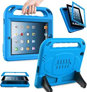 AVAWO Kids Case for iPad 2 3 4 Generation (Old Model)- Built-in Screen Protector, Shockproof Handle Stand Kids Friendly Compatible with iPad 2nd 3rd 4th Generation (Blue)