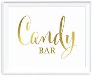 Andaz Press Wedding Party Signs, Metallic Gold Ink Print, 8.5x11-inch, Candy Bar Reception Dessert Table Sign, 1-Pack