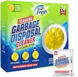 True Fresh Garbage Disposal Cleaner Deodorizer Packets-24 Pack, Foaming Sink Drain Cleaner that Eliminates Odors, Fresh Lemon-scented Kitchen Sink Disposer Packets with Up-to 1 year supply