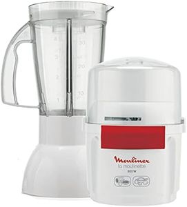 Moulinex AR6801 Chopper & Blender La Moulinette 800 W + Blender Double Blade Stainless Steel 200 g and 750 ml 1-2-3 Fruits White/Red