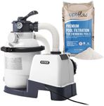 Intex 26643EG Krystal Clear 1500GPH Sand Filter Pump for Above Ground Pools Bundled with OptiFlow Premium Pure Silica Filter Sand, 50 lb Bag