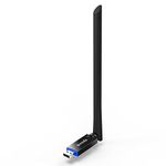 Tenda U10 AC650Mbps Dual-Band WiFi Dongle, Wireless USB Adapter, 433Mbps (5GHz) + 200Mbps (2.4GHz), 6dBi Internal Antenna, MU-MIMO, Soft AP Mode, Supports Windows 10/8.1/8/7 / XP (Black)