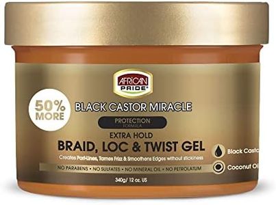 African Pride Black Castor Miracle Extra Hold Braid, Loc, Twist Gel - Tames Frizz & Controls Edges, No Parabens, No Sulfates, No Mineral Oil, No Petrolatum, Contains Black Castor & Coconut Oil, 12 oz