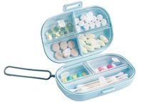 FunBlast Pills Medicine Organizer Box - Pill Case for Travel, Medicine Organizer Box Travel, Pill Box Pocket Size, Pill Organizer with 7 Compartments, Weekly Pill Organizer Reminder Box (Blue)