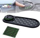 Multifunction Car Anti-Slip Mat with Auto Phone Holder, Rotatable Universal Non-Slip Car Dashboard Mat, Dashboard Mobile Phone Holder with Temporary Parking Number (D)