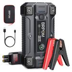 BRPOM Car Jump Starter, 6000A Peak 26800mAh (Up to All Gas or 10L Diesel Engine, 50 Times) 12V Auto Booster Battery Charger Jump Box with Quick Charger Smart Jump Cables