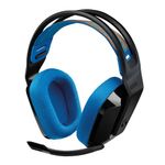 Logitech G G535 Lightspeed Wireless Gaming Headset - Lightweight on-ear headphones, flip to mute mic, 33 hour battery life, compatible with PS5, PS4, PC, USB-C rechargeable - Black/Blue