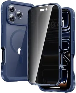 Diaclara Magnetic Designed for iPhone 17 Pro Max Case Full Body Bumper,[Compatible with MagSafe] Military Drop Proof Cover with Built-in Privacy Screen Protector,Deep Blue