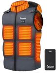 Heated Vest for Men Lightweight - Detachable Heated Hood and 7.4V 16000mAh Battery Pack, Eoyekli Mens Heated Vest (Dark Grey, XL)