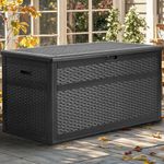 YITAHOME 230 Gallon Double-Wall Deck Box with Divider & Side Handles, Outdoor Large Storage for Patio Furniture Cushions, Garden Pool Accessories, Water Resistant & Lockable