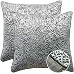 WOMHOPE Set of 2 Black and Silver Vintage Animal Decorative Throw Pillow Covers Pillow Cases Cushion Cases 18 x 18 Inch for Living Room,Couch and Bed (Leopard print (Set of 2 pcs))