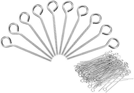 PATIKIL 200Pcs 304 Stainless Steel Jewelry Eye Pins 15mm 22 Gauge Silver Open Eye Pins for Jewelry Making DIY Craft Necklaces Bracelets Earrings