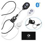 2X CamKix Camera Shutter Remote Control with Bluetooth Wireless Technology - Black+White - Lanyard with Detachable Ring Mount - Pictures/Video Wirelessly at 30 ft Compatible with iPhone/Android