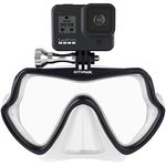 OCTOMASK - Frameless Dive Mask w/Mount for All GoPro Hero Cameras for Scuba Diving, Snorkeling, Freediving (Clear)