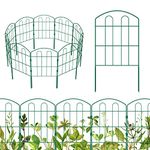 28 Pack Decorative Green Garden Fence Outdoor 23'' (H) x 30' (L) Coated Metal RustProof Landscape Wrought Iron Wire Border Folding Patio Fences Flower Bed Fencing Animal Barrier Section Panels Decor