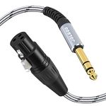 JOLGOO XLR Female to 1/4 Inch 6.35mm TRS Plug Balanced Interconnect Cable, XLR to Quarter inch Patch Cable, 3.3 Feet/1 M, for Microphone,Mixer,Guitar,AMP,Speakers