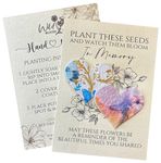 Wildflower Memorial Card. Plantable Remembrance Gift. Thinking of You. Funeral Memorial with Seeds. Seed Paper Hearts. Sorry for Your Loss, Bloom in Memory.