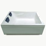 MADONNA Falcon Acrylic 5 Feet Rectangular Freestanding Bathtub for Adults (Ivory)