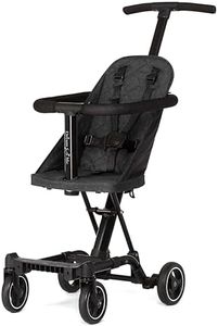 Dream On Me Coast Rider Travel Stroller, Lightweight & Compact Baby Stroller, Theme Park Approved, Book-Folding Design, Adjustable Handle, Soft-Ride Wheels, Converts to Rider & Scooter - Black