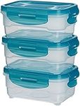 AmazonBasics 6pc Airtight Food Storage Containers Set, 3 x 0.6 Liter