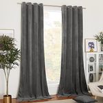 NICETOWN Grey Living Room Curtains - 96 Inches Length Curtain Pair Room Darkending Luxury Backdrop Curtains Home/Party Decor, 52 inches Wide, 2 Panels