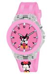 Shocknshop Silicone 3D Minnie Children Kids Girls Multi Color Analog Led Lights Watch for Girls Kids Watch Gift Birthday Baby Girl Watch Suitable Girls of Age 3-13 Years (Pink Minnie)