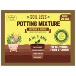 Bombay Greens ; Sow, grow, eat, repeat - 20Kg Soil Less 4 in 1 Potting Mixture - Cocopeat, Vermiculite, Neem Khad, Organic Fertilizer for Plants | Pot Mix for Home Gardening or Terrace Garden