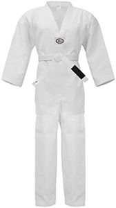 PFG Taekwondo Uniform - Kids Adults Unisex - (White Belt Included) (White, 000) (1040-1060-1155)