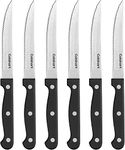 Cusinart Knife Set, 6pc Steak Knife Set with Steel Blades for Precise Cutting, Lightweight, Stainless Steel & Durable, C77TR-6PSK, Black