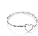 Parmuz Charm Bracelet For Woman 925 Sterling Silver Basic heart clasp Iconic Moments Snake Chain Bracelet Gift for Men Mother