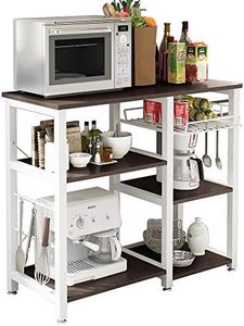 soges 3-Tier Kitchen Baker's Rack Utility Microwave Oven Stand Kitchen Island Cart Standing Multifunction Storage Shelf Kitchen Workstation, Black,W5s-BCA