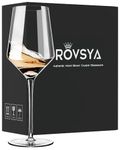 ROVSYA White Wine Glasses Set of 4- Modern Crystal Hand Blown Wine Glass-15 oz,Thin Rim,Long Stem,Perfect for Red or White,Daily Use,Unique Wedding Anniversary or Birthday Gift