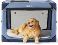 Lesure Collapsible Dog Crate - Portable Dog Travel Crate Kennel for Extra Large Dog, 4-Door Pet Crate with Durable Mesh Windows, Indoor & Outdoor (Blue)