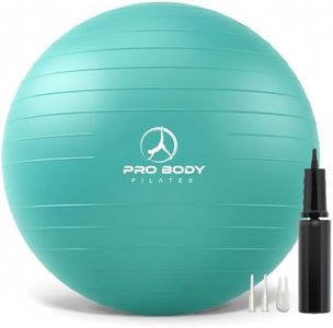 ProBody Pilates Ball Yoga Ball Exercise Ball, Balance Ball or Pregnancy Ball for Stability, Yoga Ball Chair, Therapy Ball Workout Ball or Birthing Ball for Pregnancy (Turq, 75 cm)