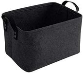 LITLANDSTAR Felt Storage Basket, Foldable Felt Storage Box for Shelf, Laundry, Cupboard, Toy or Toilet Paper, 33 x 20 x 23 cm, Black