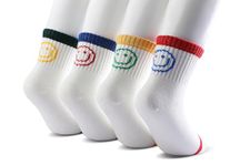 MagicPop White Socks for Kids, Crew Length, Soft Cotton & Breathable Anti-Skid Socks, Cute & Funky Prints, Pack of 4, 4 to 6 Years