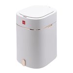 Sensio Home 12 Litre Waterproof Motion Sensor Trash Can Dust Bin with Auto Lid, Automatic Garbage Bin for Bedroom Kitchen Bathroom Living Room Office, White with Gold coloured Trim