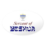 CafePress Oval Sticker Servant Of Yeshua Logo Oval Bumper Sticker, Euro Oval Car Decal