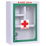 Plantex Metal Big Size Emergency First Aid Box Home/Medicine Organizer box/Medicine storage box with Multi Compartments/Medical Box/For School,Office/(Green And White) - (Lockable) Wall Mount