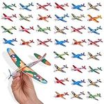 THE TWIDDLERS 8-Inch Foam Airplanes for Kids (48 Pack) WWII Assorted Gliders, Styrofoam Military Planes, Flying Planes Jet Packs, Aeroplanes Birthday Party Supplies, Goodie Bags Party Favors for Boys