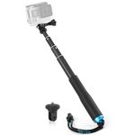 Trehapuva Selfie Stick, 28” Extension Monopod Adjustable Pole Waterproof Hand Grip Compatible for Go Pro Hero 10 9 8 7 6 5 4 3+ 3 Session, AKASO, Xiaomi Yi,SJCAM SJ4000 SJ5000 SJ6000 More