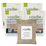 Moso Natural Air Purifying Bag. Odor Eliminator for Cars, Closets, Bathrooms and Pet Areas. Natural Color, 200-G, 4 Pack