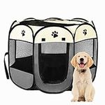 Pet Dog Playpen, Pet Playpen 36″×36″×23″ Portable Foldable Puppy Dog Cat Travel Tent, Anti-Bite Dog Playpen for Indoor and Outdoor Use, Gray