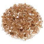 American Fireglass 1/4” Reflective Fire Glass | Use in Fireplace, Fire Pit or Bowl | for Natural Gas or Propane Fires | Safe Tempered Glass for Outdoor & Indoor | Champagne, 10lb Bag