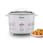 Preethi Electric Rice Cooker, 1 Litre, Single Pan, Anodized and Rustproof Aluminium Pan, White (RC 319)