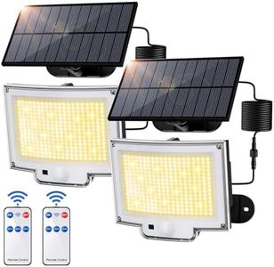 SIGRILL 318 LED Lampe Solaire Extérieur Détecteur de Mouvement, 3000LM Lumiere Solaire Exterieur, 3 Modes Projecteur Solaire Exterieur, IP65 LED Spot Solaire (2 Pi èce - 318LED Lumière Chaude)