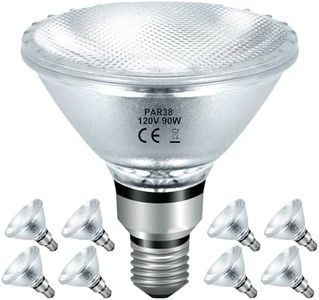 Jaenmsa PAR38 Halogen Flood Light Bulbs 90W 120V, Par38 Halogen Light Bulbs 8 Pack for Indoor and Outdoor Floodlight Bulbs PAR38, Reptile Heat Lamp Bulbs with E26 Base, 2800K Warm White, 4050 Lumens
